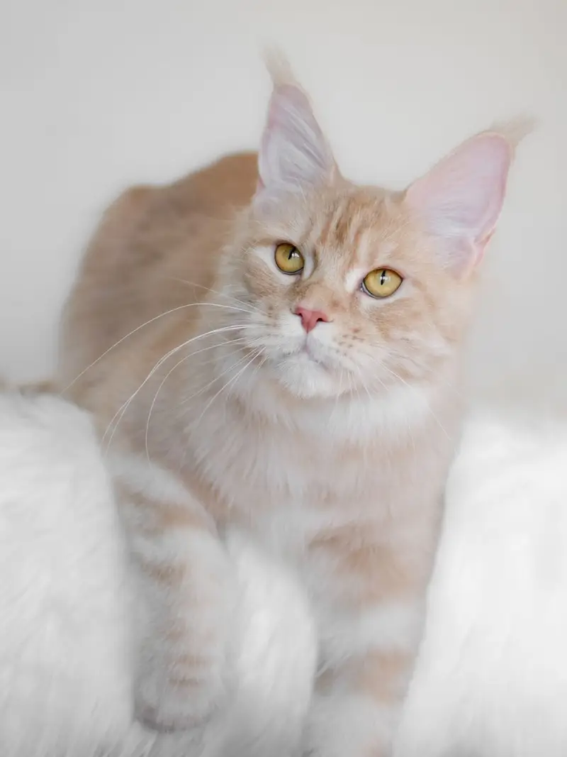 Cream silver classic tabby Maine Coon queen.